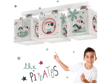 The Pirates τρίφωτο παιδικό φωτιστικό οροφής (74553)