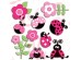 Pink Ladybugs αυτοκόλλητα 3 επιπέδων M (14506)