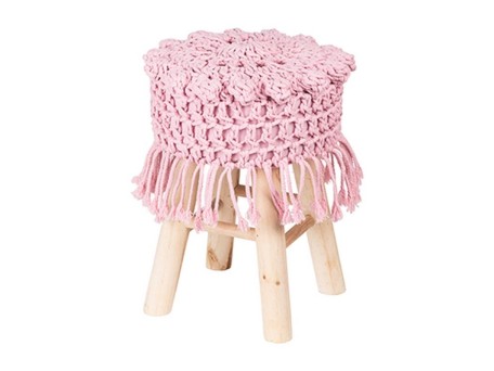 Artekko Drugrao Σκαμπώ Βοηθητικό με Χειροποίητο Κάλυμμα (28x28x40)cm