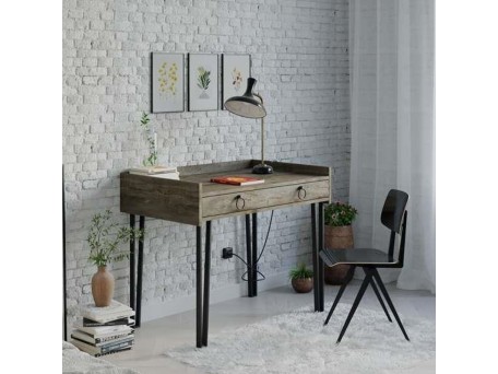 Artekko Triase Γραφείο Ξύλινο με Συρτάρι και Μεταλλικά Πόδια (100x62x81)cm