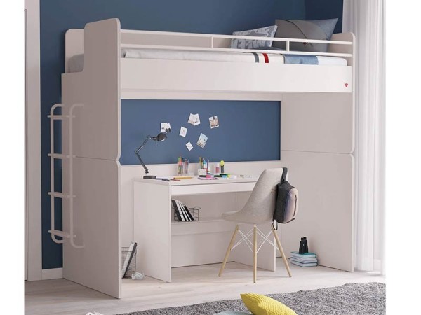 Υπερυψωμένο κρεβάτι με γραφείο WHITE STUDIO 7 Υπερυψωμένο κρεβάτι με γραφείο WHITE STUDIO 7