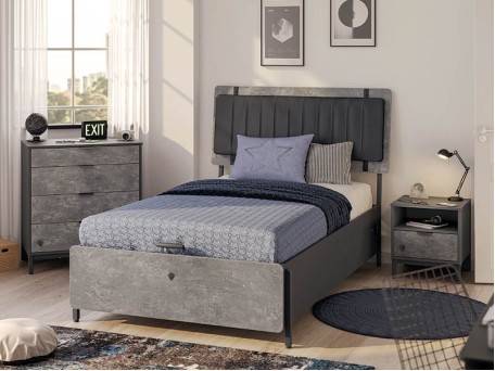 Παιδικό κρεβάτι ημίδιπλο με αποθηκευτικό χώρο SG-1706 USB CHARGING