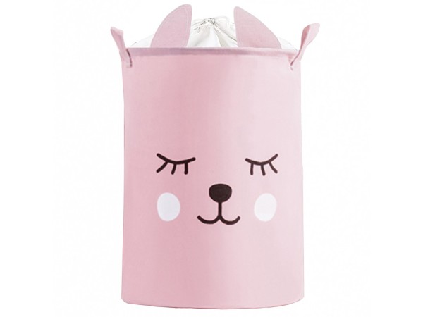 Sipo Πολυχρηστικό Καλάθι με κορδόνι Ροζ Αρκουδάκι 43 L