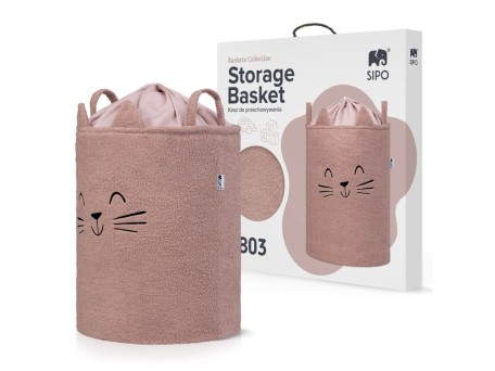 Sipo Πολυχρηστικό Καλάθι Premium Μπουκλέ Ροζ Γατούλα 43L