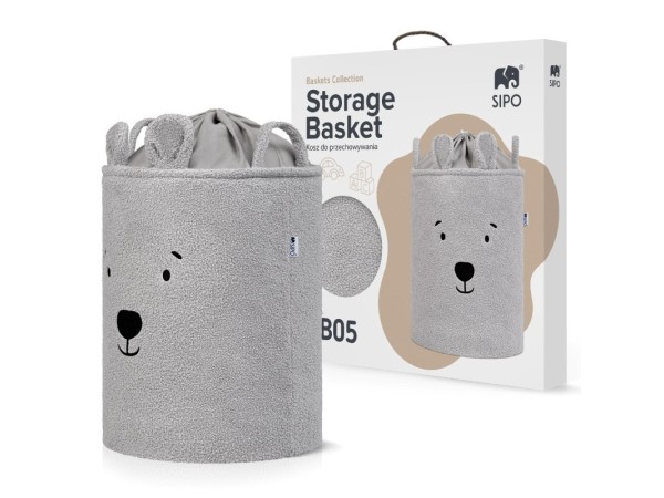 Sipo Πολυχρηστικό Καλάθι Premium Μπουκλέ Μπεζ Αρκουδάκι 43L
