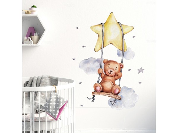Sipo Wall sticker Bear on Swing