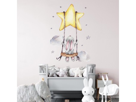 Sipo Wall sticker Bunny on swing