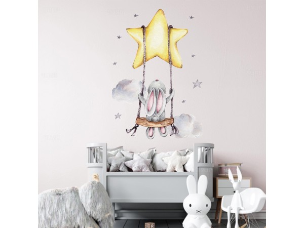 Sipo Wall sticker Bunny on swing