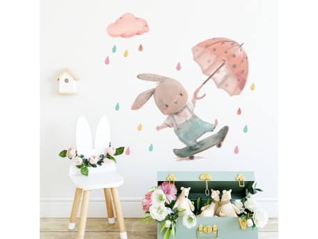 Sipo Wall sticker bunny onskateboard