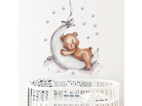 Sipo Wall sticker teddy bear on themoon
