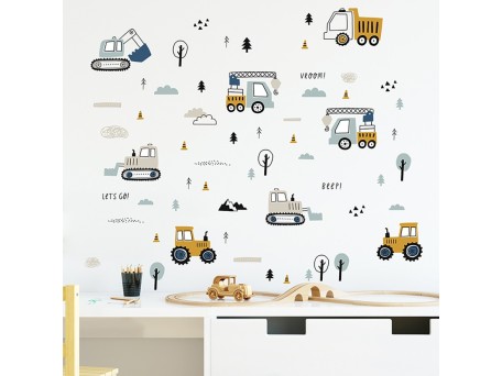 Sipo wall stickers Tractors, Excavators