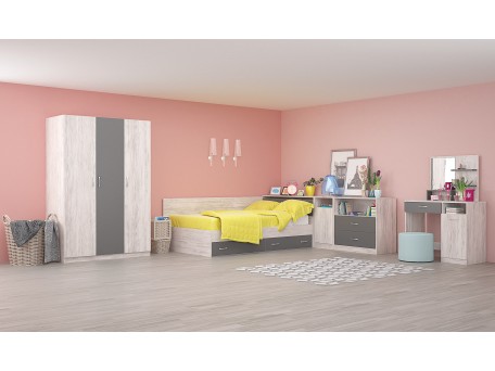 Σετ κρεβατοκάμαρας Andrea με μπουντουάρ 120x190 DIOMMI 33-074