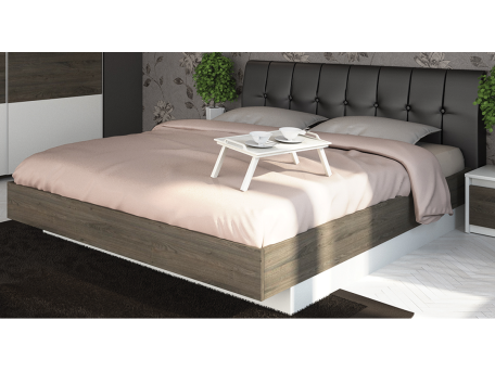 Κρεβάτι ξύλινο με δερμάτινη/ύφασμα ROXAN 140x200 DIOMMI 45-201