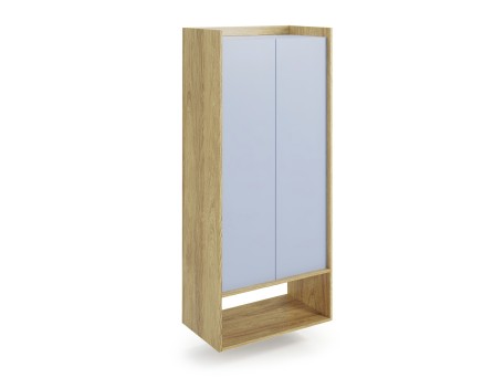 MOBIUS regal 2D color: hikora oak/light blue DIOMMI V-PL-MOBIUS-REGAŁ_2D-NIEBIESKI