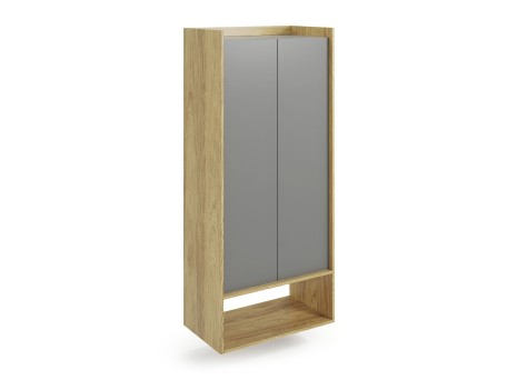 MOBIUS regal 2D color: hikora oak/grey DIOMMI V-PL-MOBIUS-REGAŁ_2D-SZARY
