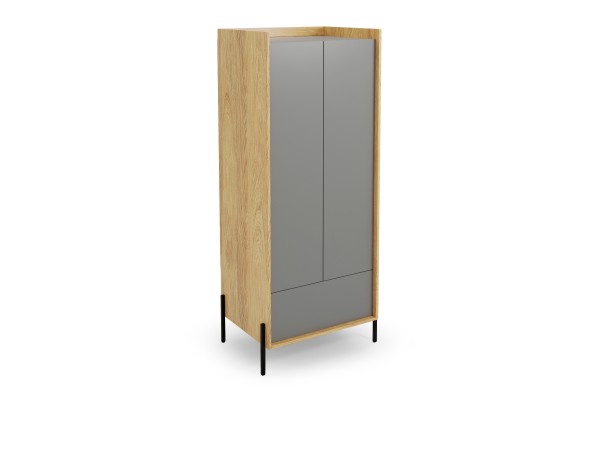 MOBIUS cabinet 2D color: hikora oak/grey dusty DIOMMI V-PL-MOBIUS-SZAFA_2D-SZARY