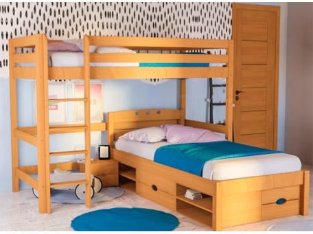 Γωνιακή κουκέτα από μασίφ ξύλο Corner φυσικό οξιά Γωνιακή κουκέτα από μασίφ ξύλο Corner φυσικό οξιά