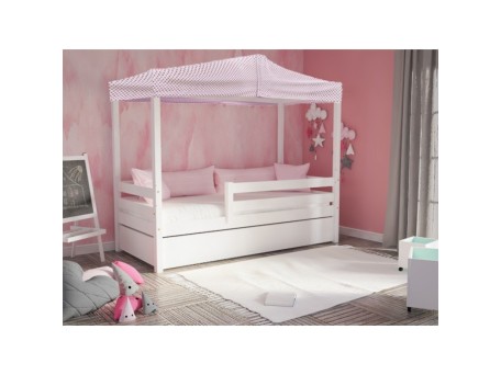 Καναπές κρεβάτι με ουρανό Sky σε ξύλο οξιάς λευκό χρώμα Καναπές κρεβάτι με ουρανό Sky σε ξύλο οξιάς λευκό χρώμα