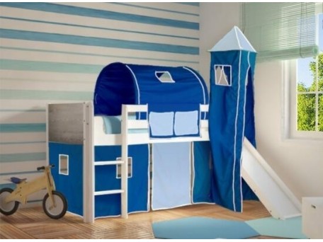 Παιδικό κρεβάτι υπερυψωμένο με τσουλήθρα Dream λευκό οξιά Παιδικό κρεβάτι υπερυψωμένο με τσουλήθρα Dream λευκό οξιά