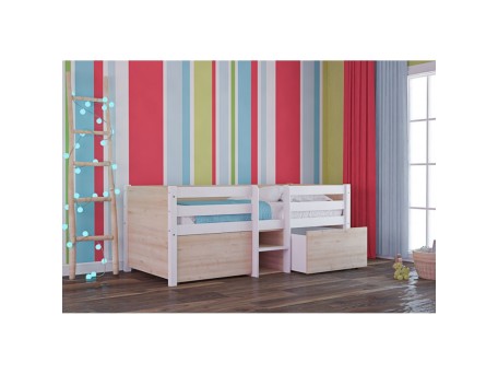 Παιδικός καναπές κρεβάτι Queen λευκό οξιά Παιδικός καναπές κρεβάτι Queen λευκό οξιά