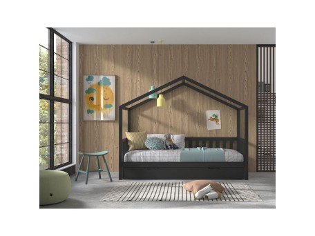 Παιδικός καναπές  κρεβάτι σπιτάκι Dallas Tree Rail Ανθρακί Παιδικός καναπές  κρεβάτι σπιτάκι Dallas Tree Rail Ανθρακί