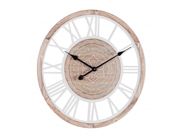 Ρολόι Τοίχου Ticking Καφέ - Λευκό 60x4,5 εκ.