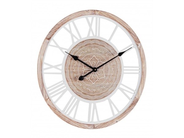 Ρολόι Τοίχου Ticking Καφέ - Λευκό 60x4,5 εκ.