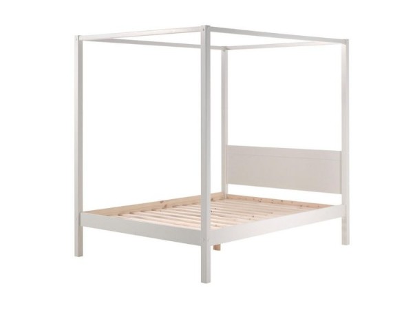 Κρεβάτι ξύλινο διπλό Pino Canopy Λευκό