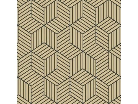 Αυτοκόλλητη Ταπετσαρία  Stripped Hexagon Gold/Black Peel KAL.RMK10707