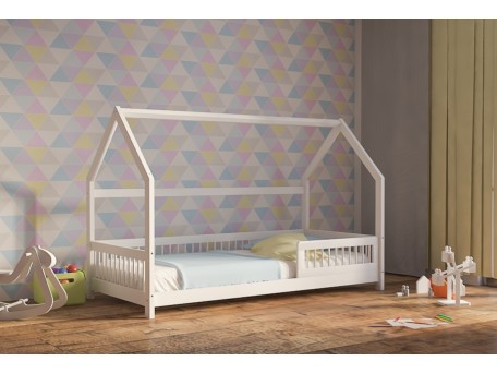 Ημίδιπλο παιδικό κρεβάτι σπιτάκι  House bed Genius οξιά 120 Χ 190 λευκό  Ημίδιπλο παιδικό κρεβάτι σπιτάκι  House bed Genius οξιά 120 Χ 190 λευκό