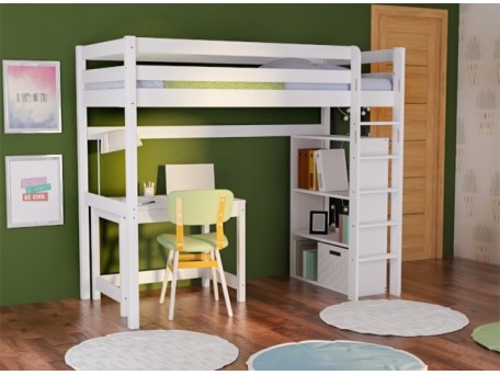 Παιδικό κρεβάτι υπερυψωμένο High λευκό Παιδικό κρεβάτι υπερυψωμένο High λευκό