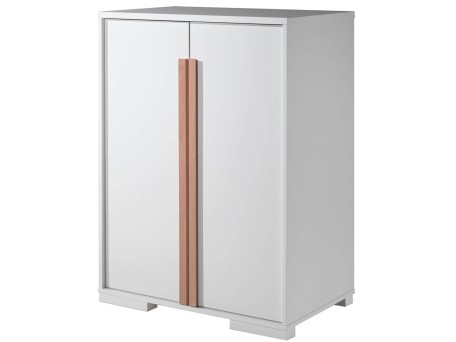 Ντουλάπα London χαμηλή 2 φύλλα  σε λευκό χρώμα