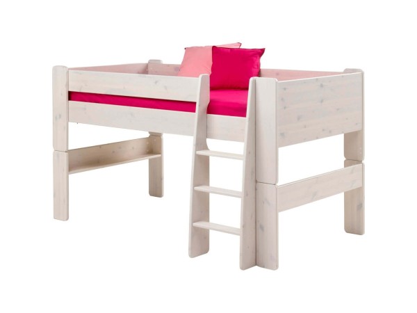 Υπερυψωμένο κρεβάτι Mid-Sleeper 4KIDS σε ξύλο πεύκου ( Whitewash)