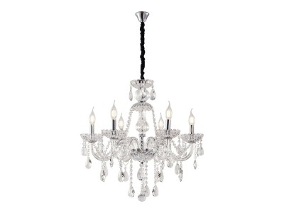 Artekko Chandelier Πολυέλαιος 8φωτος Διάφανο Κρύσταλλο (80x80x70)cm