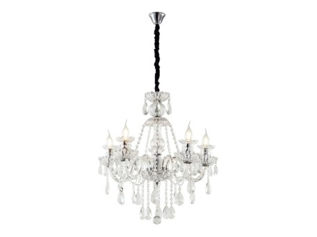 Artekko Chandelier Πολυέλαιος 8φωτος Διάφανο Κρύσταλλο (80x80x70)cm