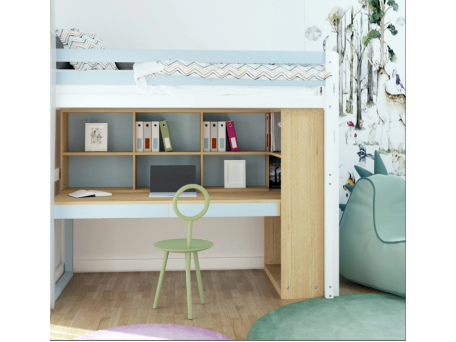 Παιδικό κρεβάτι υπερυψωμένο High λευκό με σύνθεση γραφείου  Παιδικό κρεβάτι υπερυψωμένο High λευκό με σύνθεση γραφείου