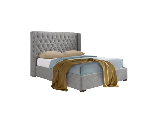 ΚΡΕΒΑΤΙ DUCHESS (ΓΙΑ ΣΤΡΩΜΑ 160x200cm) STONE ΓΚΡΙ 220.5x181x135