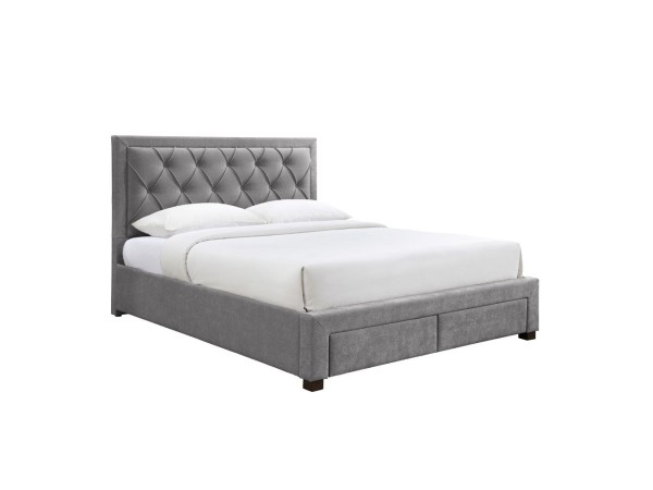 ΚΡΕΒΑΤΙ NOBLE (ΓΙΑ ΣΤΡΩΜΑ 160x200cm) ΓΚΡΙ ΣΚΟΥΡΟ 216.5x165x122
