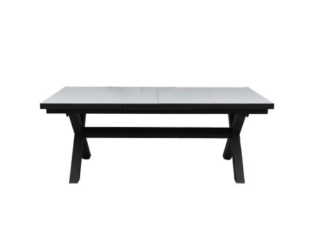 ΤΡΑΠΕΖΙ ΕΠΕΚΤΕΙΝΟΜΕΝΟ SORPRESA TERRAZZO ΓΚΡΙ ΣΚΟΥΡΟ 202x101x77