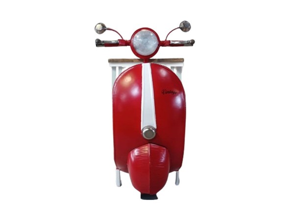 ΤΡΑΠΕΖΙ  ΒΟΗΘΗΤΙΚΟ MINI VESPA ΜΕ ΡΑΦΙΑ ΚΟΚΚΙΝΟ ΛΕΥΚΟ ΦΥΣΙΚΟ 61x45x88