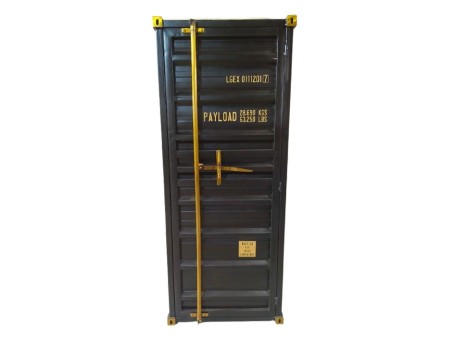 ΒΙΒΛΙΟΘΗΚΗ ΨΗΛΗ CONTAINER ΜΑΥΡΟ ΧΡΥΣΟ RUSTY 61x40x177
