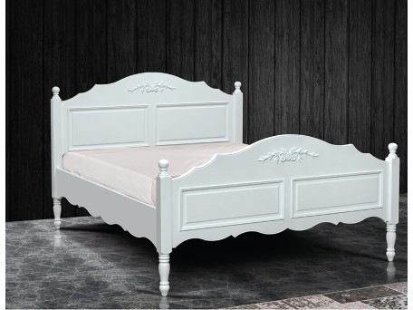Κρεβάτι ξύλινο διπλό λευκό 1455