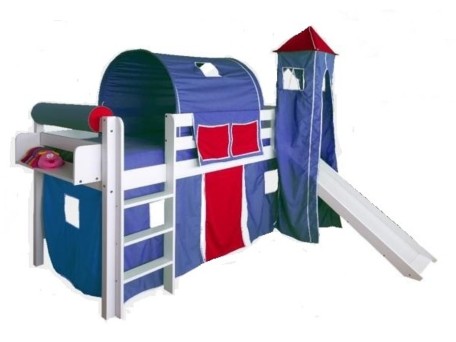 Παιδικό κρεβάτι υπερυψωμένο με τσουλήθρα Smart  λευκό Παιδικό κρεβάτι υπερυψωμένο με τσουλήθρα Smart  λευκό