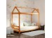 Ημίδιπλος καναπές κρεβάτι Μοντεσσόρι Luna από μασίφ ξύλο οξιάς σε λευκό χρώμα