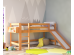 Παιδικό κρεβάτι υπερυψωμένο με τσουλήθρα Smart  λευκό