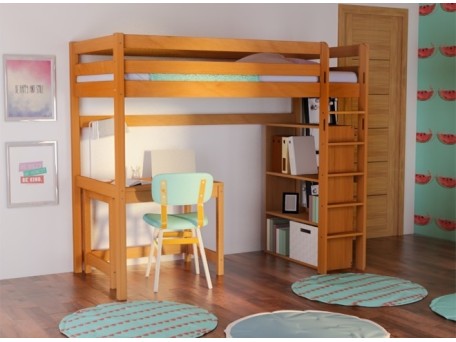 Παιδικό κρεβάτι υπερυψωμένο High οξιάς σε φυσικό χρώμα Παιδικό κρεβάτι υπερυψωμένο High οξιάς σε φυσικό χρώμα