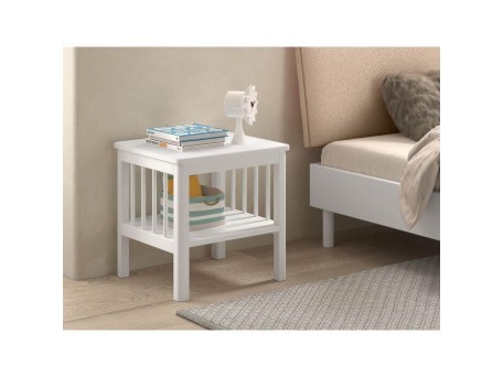 Forrest Κομοδίνο ξύλινο Λευκό